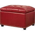thumbnail image 1 of Joveco Leather Storage Ottoman, 24" Rectangle Square  Foot Rest Stool for Bedroom Living Room, Red, 1 of 8