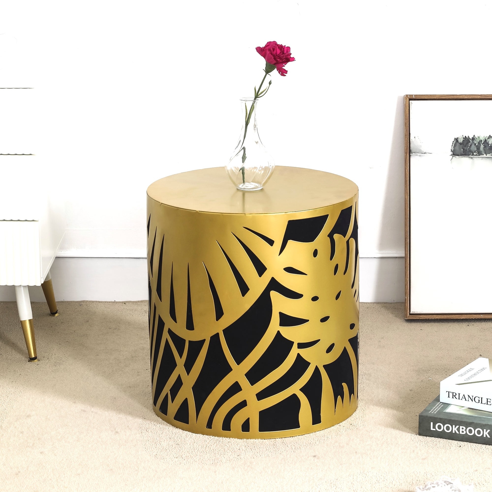 Joveco Metal End Table, Round Sofa Side Table,Outdoor Side Table Indoor