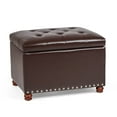 thumbnail image 1 of Joveco Rectangular PU Leather Storage Bench Ottoman Footstool for Living Room Bedroom, Brown, 1 of 8