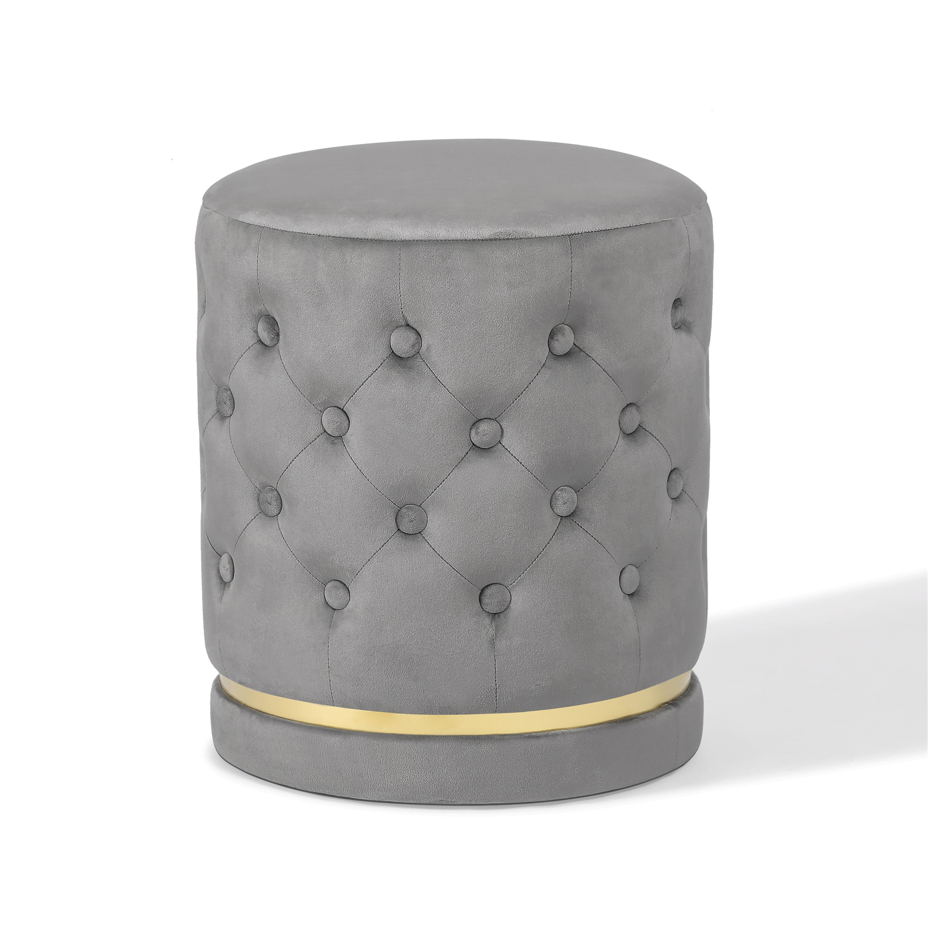 Joveco Small Round Foot Rest Stool – Linen Fabric Ottoman With Non-Skid Legs, 12.4" X 12.4" X 9.8", 150 Lb Capacity, Orange