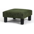 thumbnail image 1 of Joveco Small Foot Rest Stool Ottoman, 3D Velvet Square Upholstered Footstool for Chair, Under Desk, Office, Living Room, Deep Green, 1 of 9