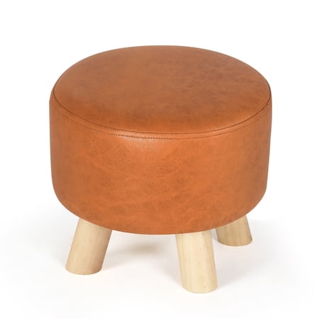 Joveco Small Foot Stool Ottoman,Fabric Footrest with Wood Legs,Soft Step Stool,Under Desk Stool Home Living Room Bedroom Cloakroom