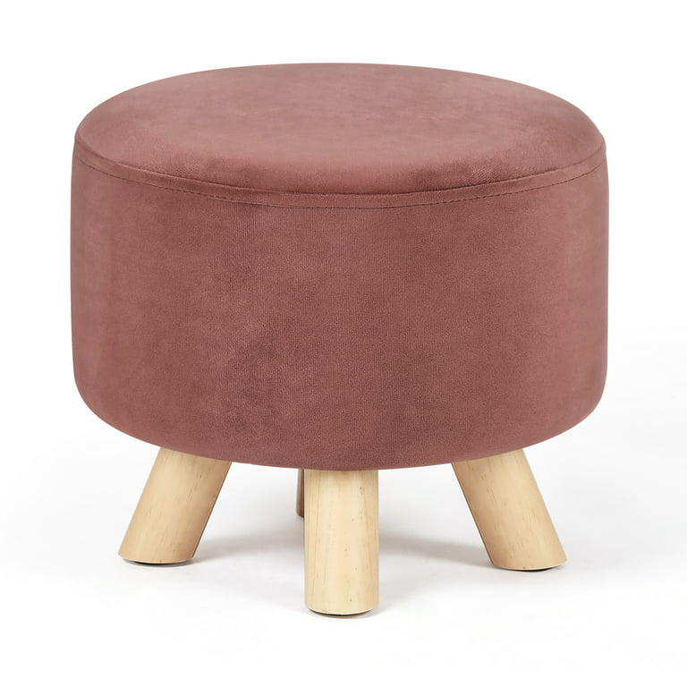 Joveco Small Foot Stool Ottoman,Fabric Footrest with Wood Legs