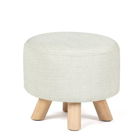 Joveco Small Foot Stool Ottoman,Fabric Footrest with Wood Legs,Soft Step Stool,Under Desk Stool Home Living Room Bedroom Cloakroom