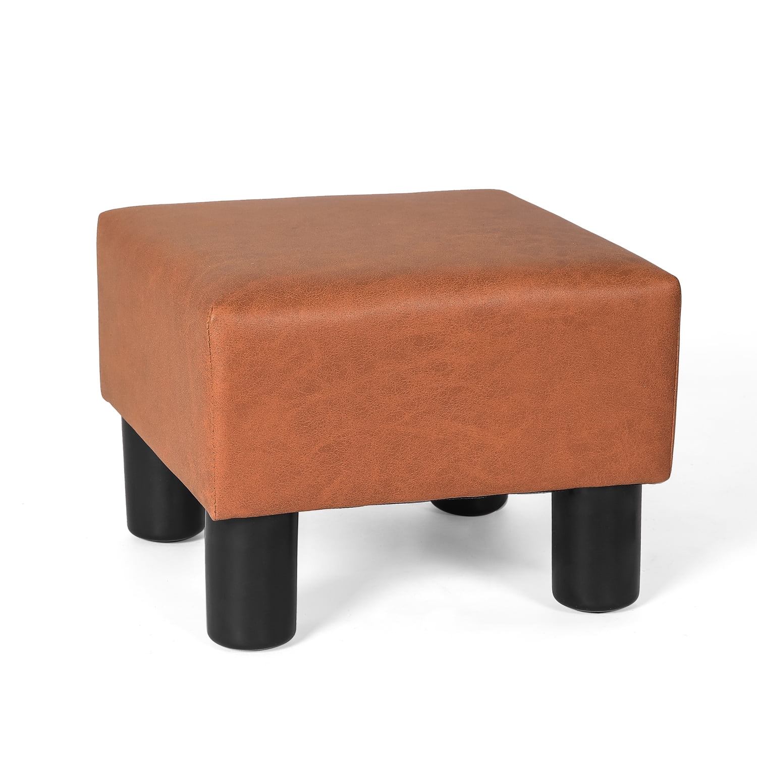 Small Rectangle Foot Stool, Leather Footrest Ottoman With Non-skid