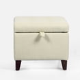 thumbnail image 1 of Joveco Square Fabric Storage Ottoman,Small Cube Footstool Bench for Room Living Room Bedroom,White, 1 of 5