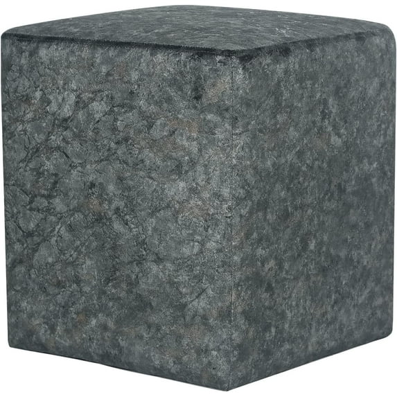 Joveco Square Ottoman Vanity Stool Fabric Upholstered Footrest Footstool with Non-Slip Pad, Modern Side Table Seating for Living Room Bedroom Home Office (Grey)