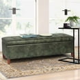 thumbnail image 1 of Adeco  50" Bonded Leather Storage Ottoman Bench Dark Green Faux Leather,Bonded Leather Large Americana,Modern & Contemporary Faux Leather, 1 of 5