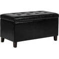 thumbnail image 1 of Joveco Storage Ottoman Bench, 33 Inches Faux Leather Rectangle Tufted Foot Stool for End Foot of Bed, Bedroom, Living Room, Black, 1 of 13