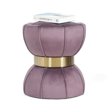 Joveco Vanity Stool Chair,Modern Foot Stool Ottoman,Home Multifunctional Luxury Ottoman For Living Room and Bedroom,Purple