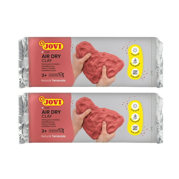JOVI Air Dry Clay, Terracotta, 2.2lb Bar, Pack of 2