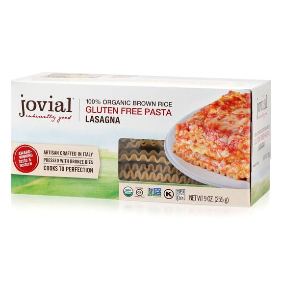 Jovial 100% Organic Gluten Free Brown Rice Lasagna Pasta, 9 oz