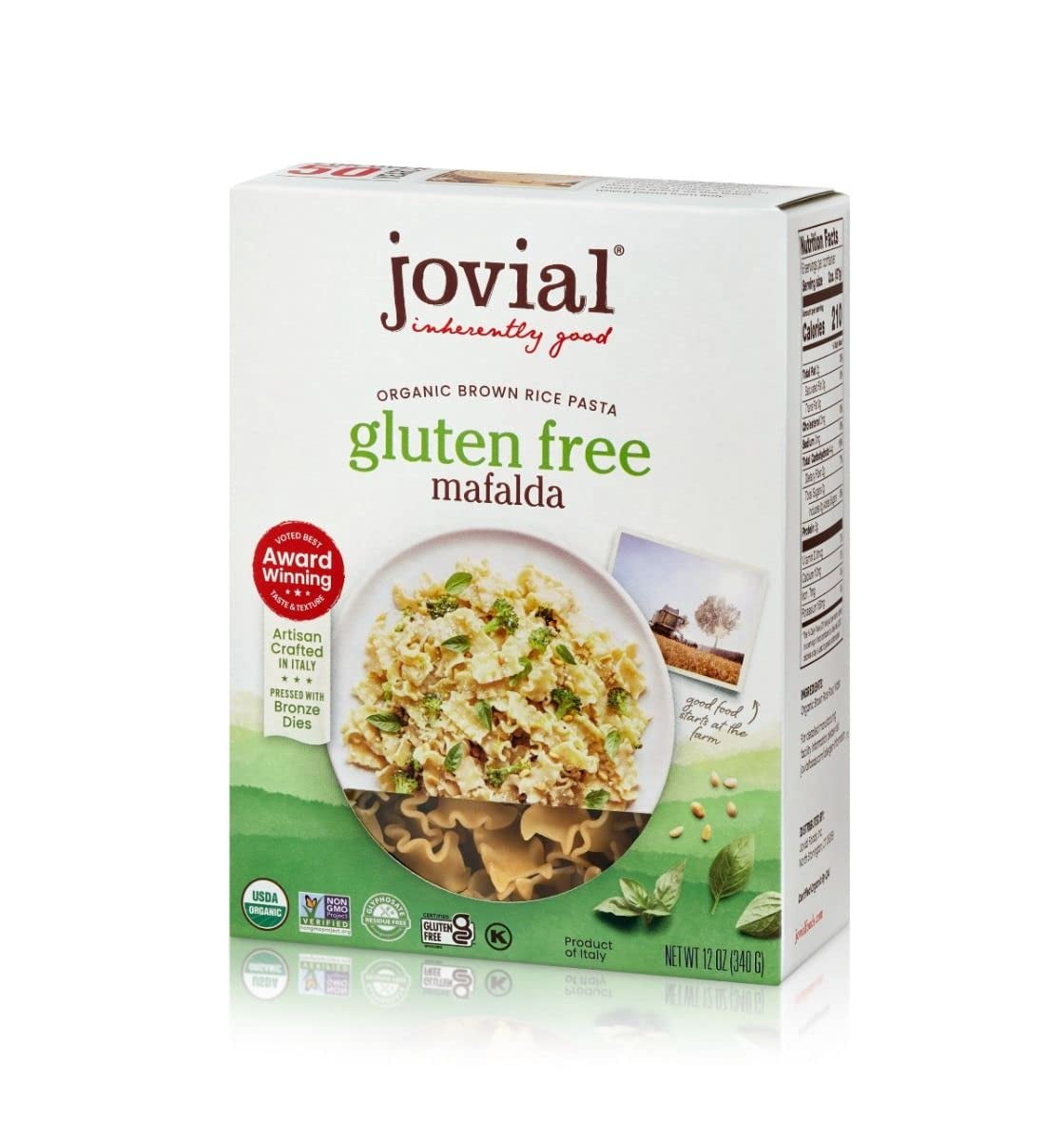 Jovial 100 Organic Gluten Free Brown Rice Mafalda Mafalda Pasta