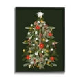 thumbnail image 1 of Jovial Christmas Tree Decorated Ornaments Poinsettia Flowers Botanical & Floral Painting Framed Art Print Wall Art, 1 of 7