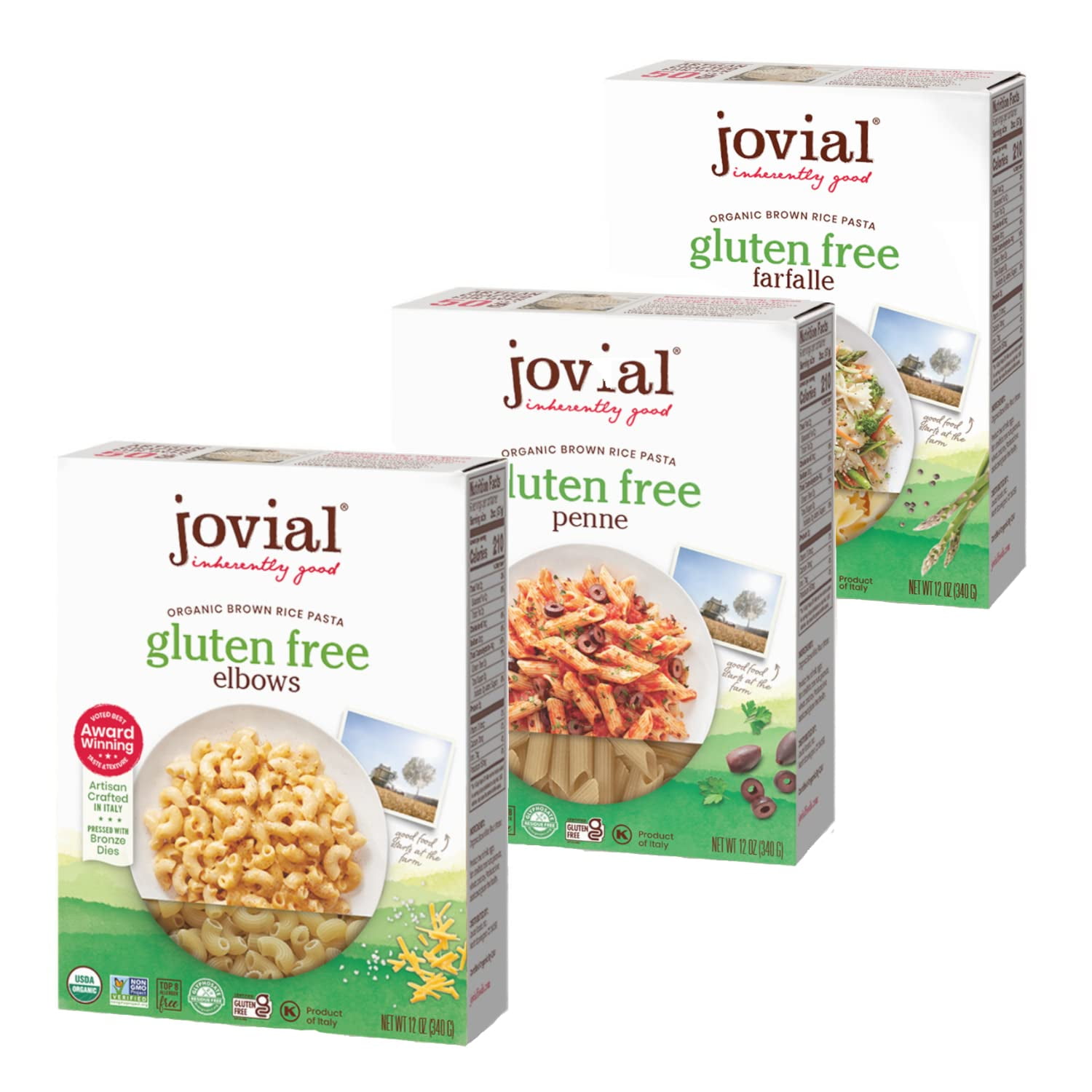 Jovial Farfalle Pasta | Jovial Elbows Pasta | Jovial Penne Rigate Pasta