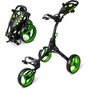 Jovial Foldable 3-Wheel Golf Push Cart - New Deluxe Scorecard Holder