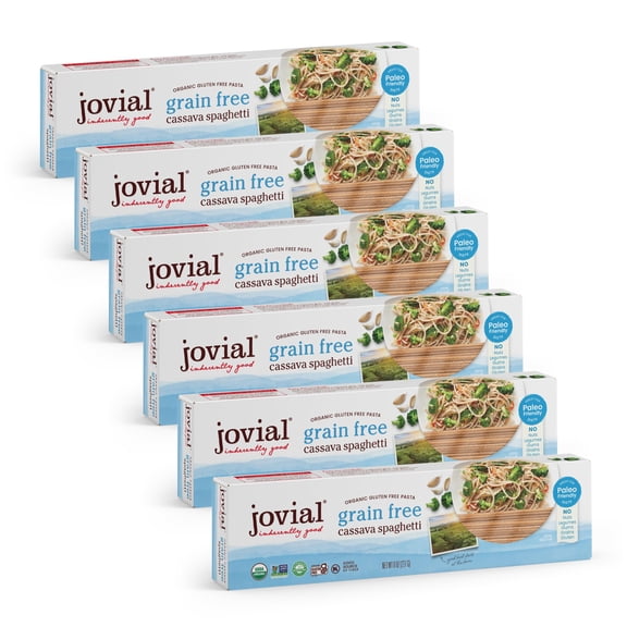 Jovial Grain-Free Cassava Spaghetti | Cassava Pasta | Grain-Free | Certified Gluten-Free | USDA Certified Organic | 8 oz (6 Pack)