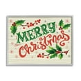 thumbnail image 1 of Jovial Merry Christmas Text Holly Berry Botanicals Inspirational Graphic Art Framed Art Print Wall Art, 1 of 5