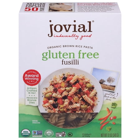 Jovial Organic Brown Rice Pasta Gluten Free Fusilli - 12 oz (Packaging May Vary)