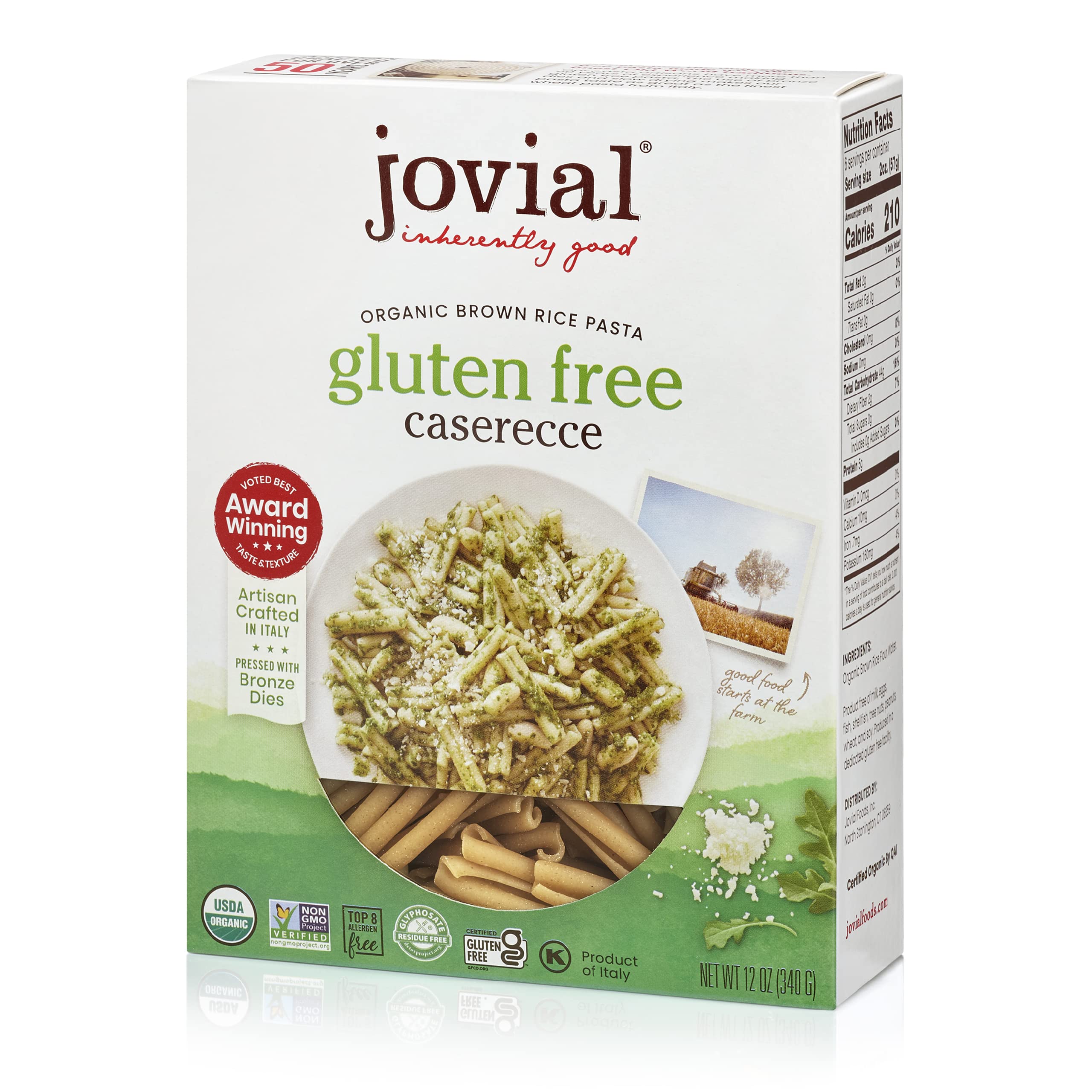 Jovial Whole Grain Brown Rice Caserecce Pasta Pasta Caserecce