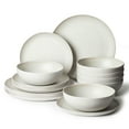 thumbnail image 1 of Joviton Home 18PCS Gray Swirl Melamine Dinnerware Sets for 6, Outdoor Plates and Bowls Sets, 1 of 7