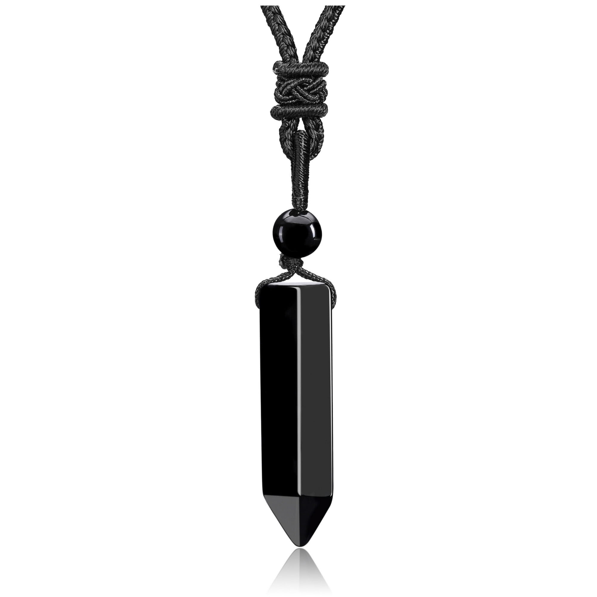 Jovivi Crystal Necklace For Men Women Adjustable Rope Hexagonal Point Opalite Pendant Necklaces Gemstone Jewelry