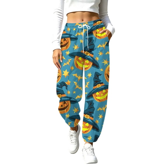 Jovrlynd Barrel Sweatpants Women Halloween Drawstring High Waisted Pockets Athletic Baggy Joggers Stretch Comfy Lounge Pants