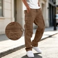 thumbnail image 1 of Jovrlynd Cargo Pants Men Drawstring Stretch Loose Fit Elastic Waist Outdoor Hiking Pants Fashion Cotton Work Pants, M-3XL, 1 of 8