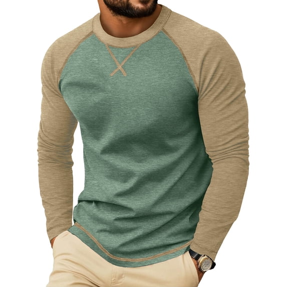 Jovrlynd Long Sleeve Shirts for Men Lightweight Crew Neck T-Shirt Casual Fall Long Sleeve Basic Tee Shirts, S-3XL