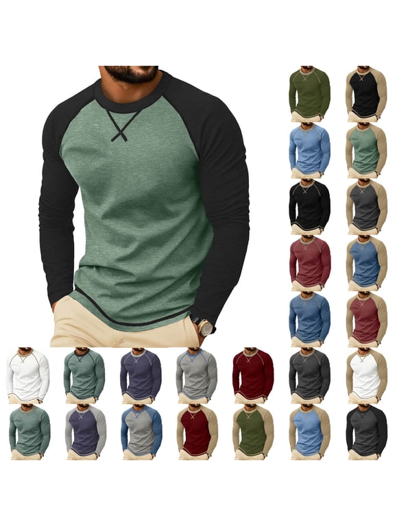 Long Sleeve Shirts for Men Lightweight Crew Neck T-Shirt Casual Fall Long Sleeve Basic Tee Shirts, S-3XL