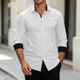 thumbnail image 1 of Jovrlynd Men's White Dress Shirts Long Sleeve Button Down Collared Casual Business Office Shirts M, 1 of 7