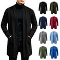 thumbnail image 1 of Jovrlynd Mens Black Pea Coat Long Sleeve Button Pockets Winter Fashion Warm Long Jackets XL, 1 of 7