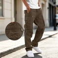 thumbnail image 1 of Jovrlynd Mens Cargo Pants Drawstring Elastic Waist Straight Relaxed Fitted Pockets Hiking Work Pants, M-3XL, 1 of 8
