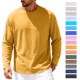 thumbnail image 1 of Jovrlynd Mens Long Sleeve T Shirts Crewneck Cotton Loose Fit Breathable Workout Athletic Plus Size Fall Lightweight Raglan Tops, 1 of 6