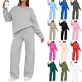 thumbnail image 1 of Jovrlynd Two Piece Sets for Women Crewneck Long Sleeve Sweatshirt Wide Leg Pants Lounge Sets Fall Winter Outfits, 1 of 6