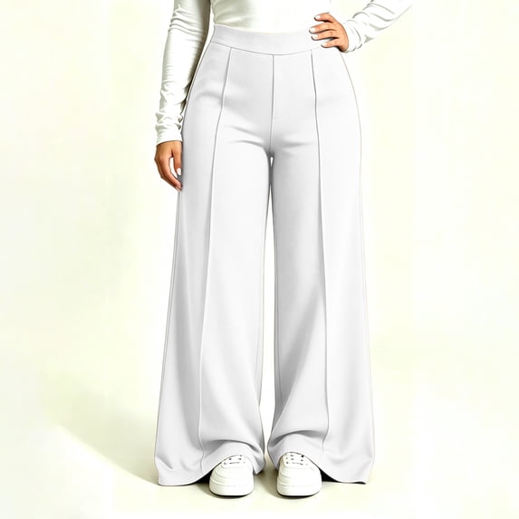 Jovrlynd Wide Leg Yoga Pants for Women Plus Size High Waist Stretchy Dress Pants Casual Flowy Comfy Business Pants, XL-5XL