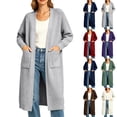 thumbnail image 1 of Jovrlynd Women Cardigan Long Sleeve Open Front Long Cardigans with Pockets Plus Size Soft Comfy Winter Coats, M-5XL, 1 of 5