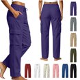 thumbnail image 1 of Jovrlynd Women's Cargo Pants Drawstring High Waisted Straight Leg Fall Pants, S-2XL, 1 of 7