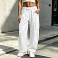 thumbnail image 1 of Jovrlynd Womens Cargo Sweatpants 2026 Elastic High Waist Wide Leg Sweat Pants with Multi Pockets, S-2XL, 1 of 7