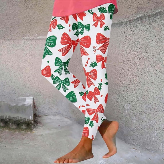Jovrlynd Womens Christmas Leggings High Waisted Stretch Slim Holiday Workout Yoga Pants Soft Ugly Funny Christmas Pants, S‑3XL