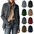 thumbnail image 1 of Jovrlynd Womens Coats Wool Stand Collar Button Winter Mid Length Warm Jackets with Pockets, S-3XL, 1 of 9
