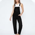 thumbnail image 1 of Jovrlynd Womens Denim Bib Overalls Adjustable Straps Loose Fit Straight Leg Jean Jumpsuit with Pockets, S-2XL, 1 of 6
