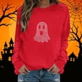 thumbnail image 1 of Jovrlynd Womens Halloween Sweatshirts Long Sleeve Crewneck Rhinestone Ghost Graphic Casual Fall Holiday Pullover Tops, S-2XL, 1 of 5