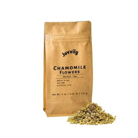 Jovvily Chamomile Flowers - 4oz - Dried Whole Flowers - Herbal Tea