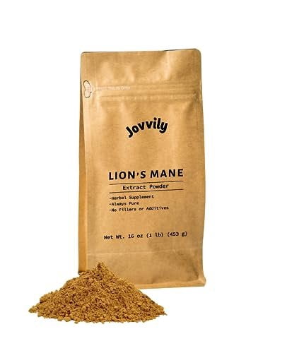 Jovvily Lion's Mane Mushroom Extract, 1 lb, Hericium Erinaceus Extract, Herbal Supplement, Always Pure