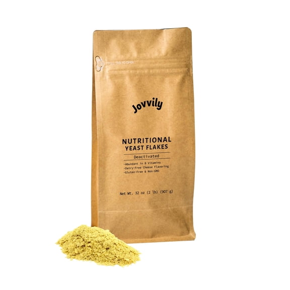 Jovvily Nutritional Yeast Flakes - 2lb - Popcorn - Soups - Pastas