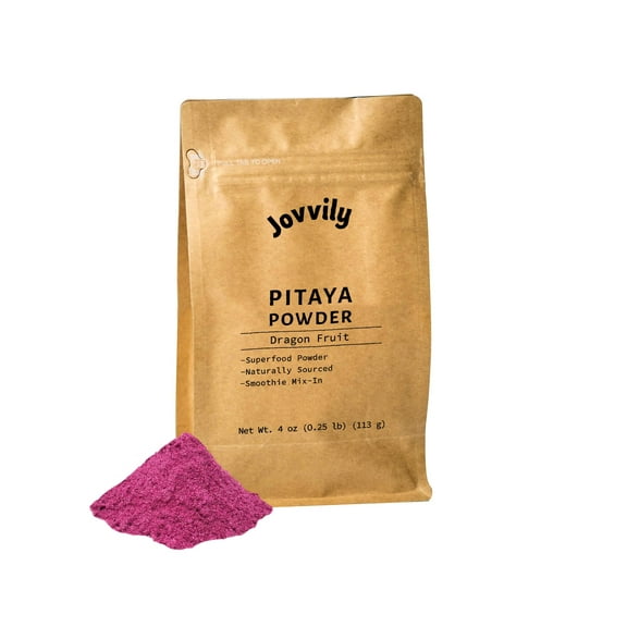 Jovvily Pitaya Powder 4 oz. Dragon Fruit Superfood - Smoothies - Drinks