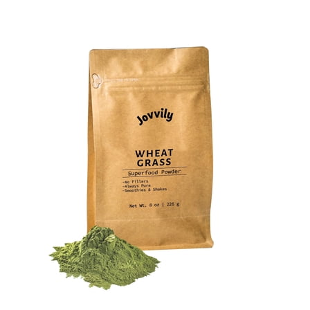 Jovvily Wheat Grass Powder - 8 oz - Superfood - No Fillers - Smoothies & Shakes