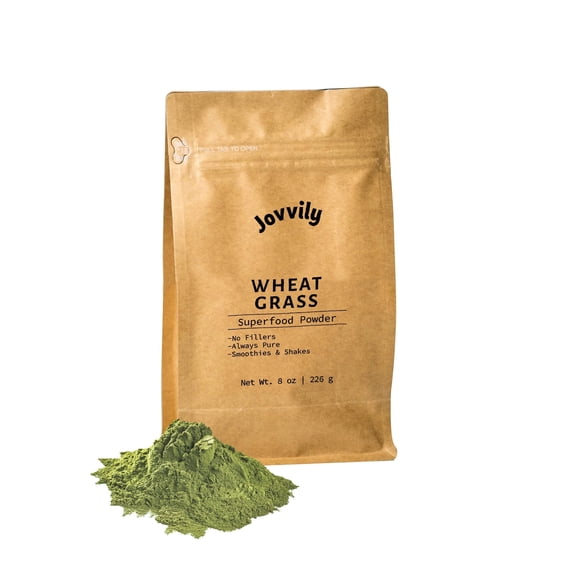 Jovvily Wheat Grass Powder - 8 oz - Superfood - No Fillers - Smoothies & Shakes