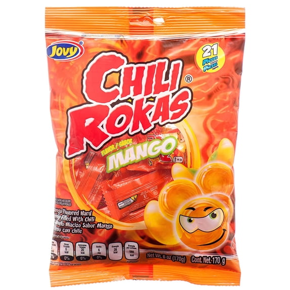 Jovy Chili Rokas Mango Flavor Mexican Candy (24 x 6 oz. Bags)